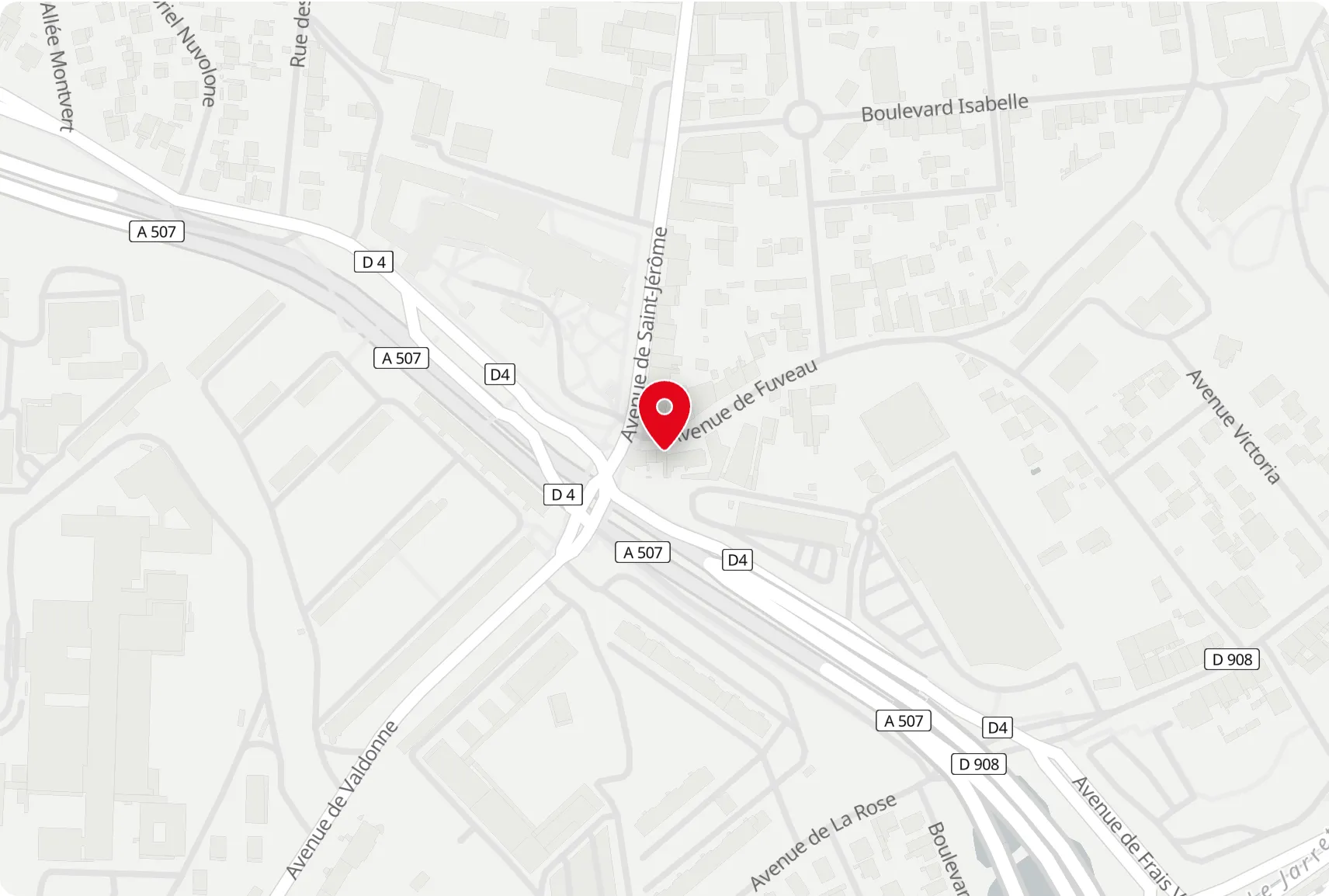 Plan d’accès au Garage Saint Jérôme, 19 bis avenue de Fuveau à Marseille