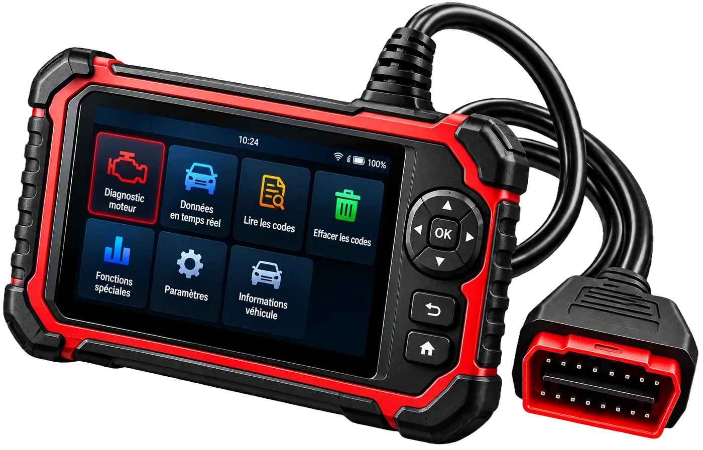 Valise de diagnostic électronique avec son câble et sa prise OBD